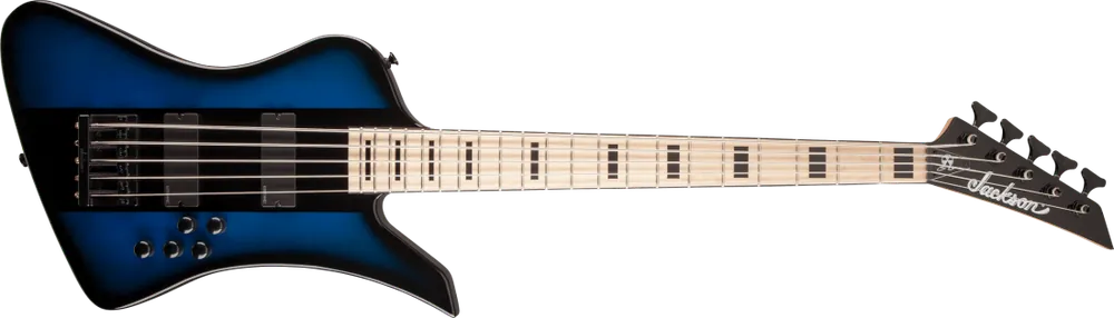 Bon Plan Jackson Guitars X Series Signature David Ellefson Kelly Bird V Bass, Maple Fingerboard - Blue Stripe