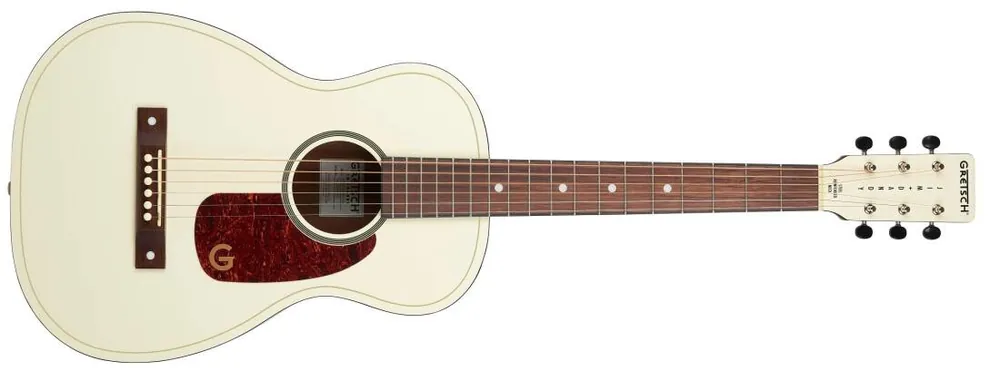 Authentique Gretsch Guitars Jim Dandy Parlor LTD, Walnut Fingerboard - Tortoise Pickguard, Vintage White