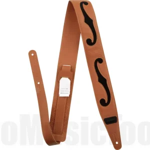 Achetez Aujourd'hui Gretsch F-Holes Leather Strap - Orange and Black - 3"