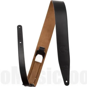 Authentique Gretsch G Brand Leather Strap - Black - 3"