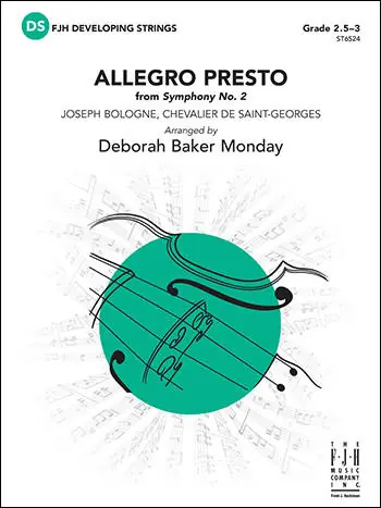 FJH Music Company Allegro Presto (from Symphony No. 2) - Bologne/Monday - String Orchestra - Gr. 2.5-3 Réduction