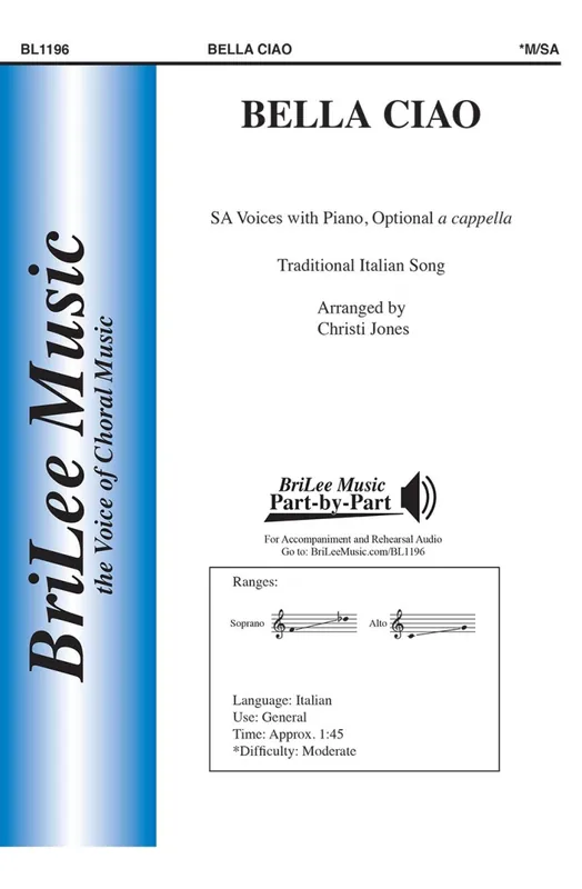 Produit De Marque BriLee Music Publishing Bella Ciao - Italian/Jones - SA Voices