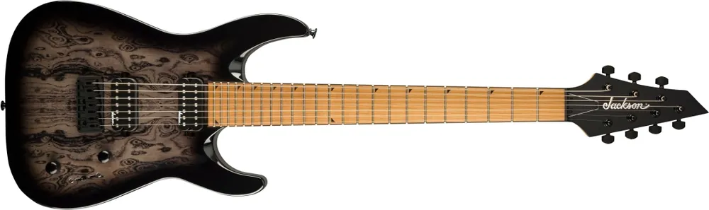 Solde Jackson Guitars JS Series Dinky Arch Top JS32-7 DKA HT, Caramelized Maple Fingerboard - Trans Black Burst