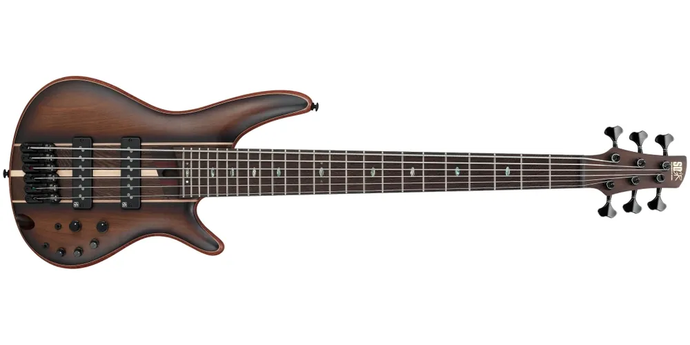 Authentique Ibanez SR Premium 6-String Electric Bass w/Bag - Dual Mocha Burst Flat