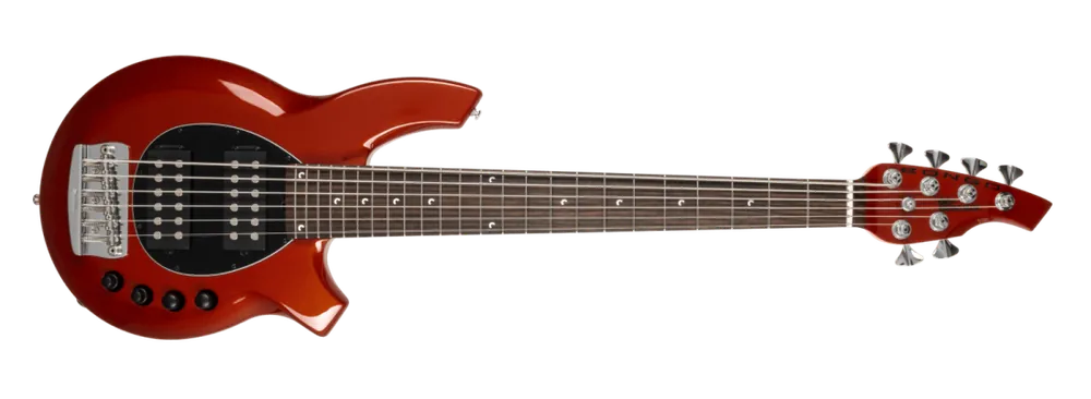 Ernie Ball Music Man Bongo 6 6-String Electric Bass with Case - Blood Orange Soldes