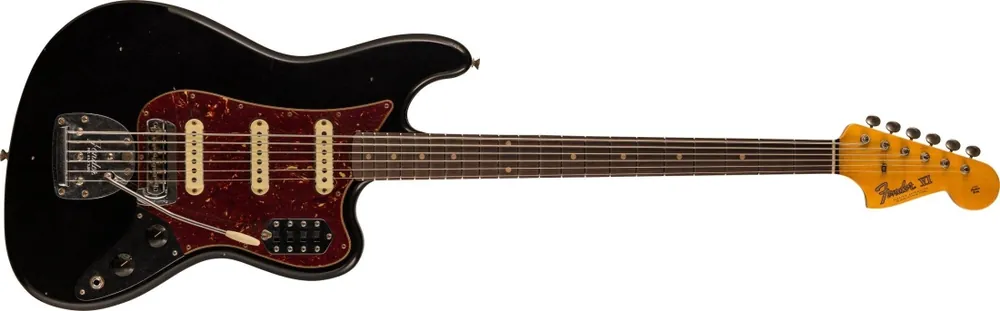 Fender Custom Shop Bass VI Journeyman Relic, Rosewood Fingerboard - Aged Black Quantité Limitée