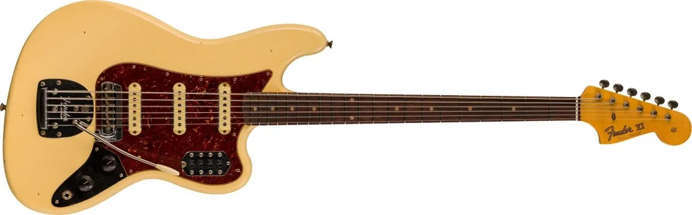 Vente Flash Fender Custom Shop Bass VI Journeyman Relic, Rosewood Fingerboard - Aged Vintage White