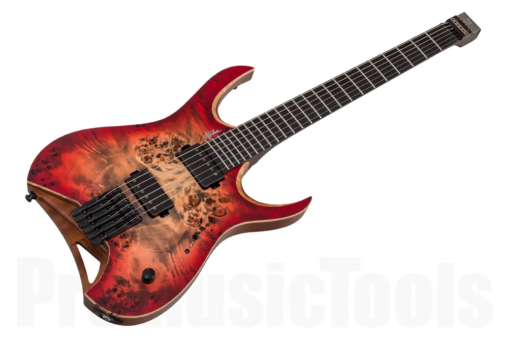 Prix Cassé Mayones Hydra 6 Elite Custom Eye Poplar - Trans Jeans Amber Burst Satin