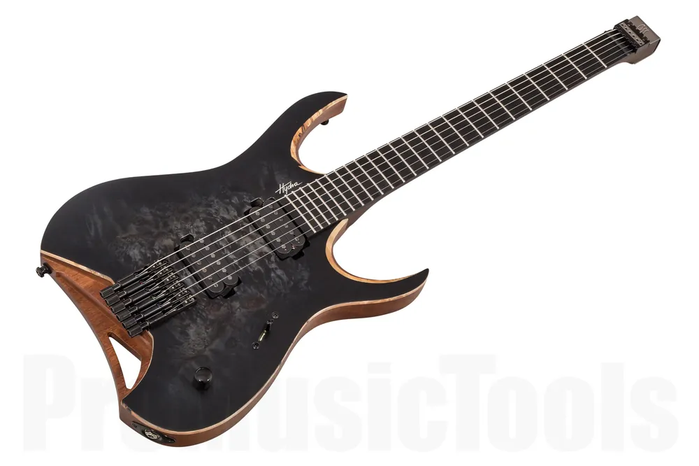 Mayones Hydra 6 Elite Headless Custom - Trans Black Burst Satin Expédition Rapide
