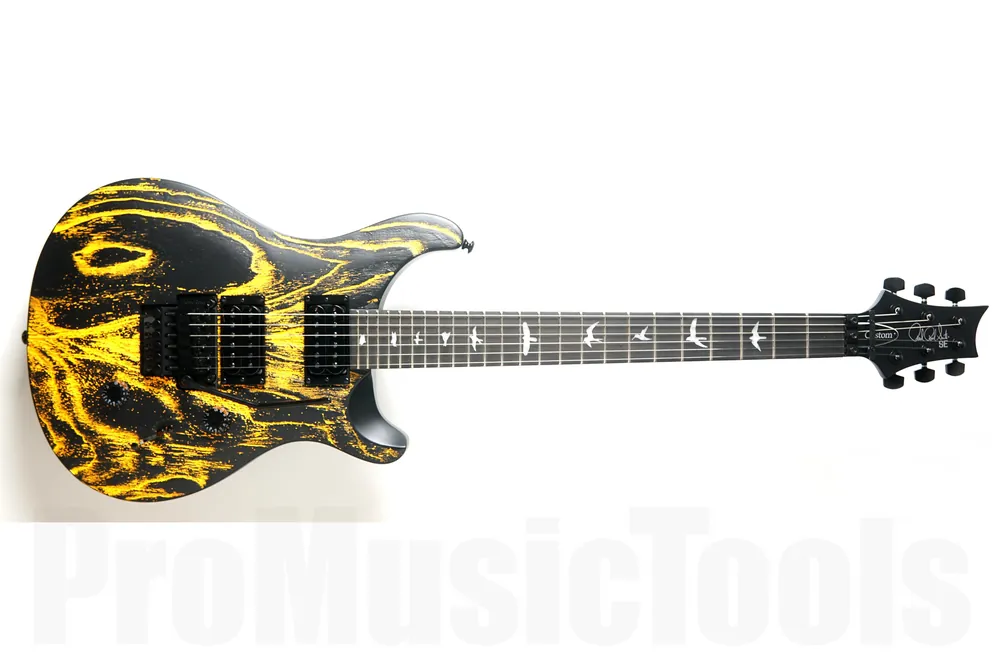 Bon Marché PRS SE Custom 24 Floyd LTD - Yellow - Sand-blasted Swamp Ash Limited Edition