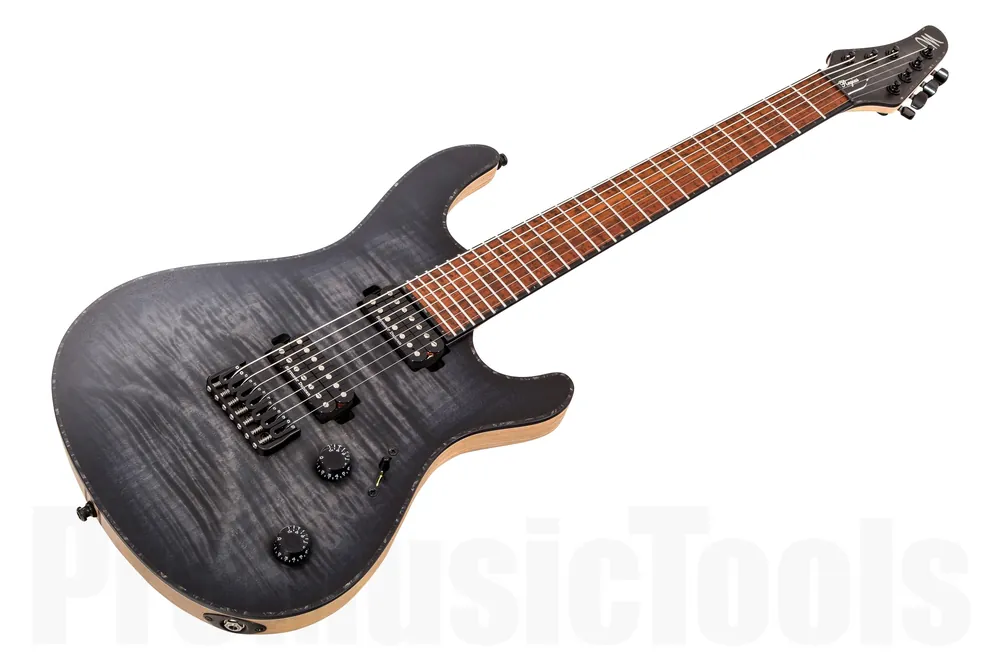 Mayones Regius 7 FM Snakewood - Trans Graphite Burst Matt Vente Directe