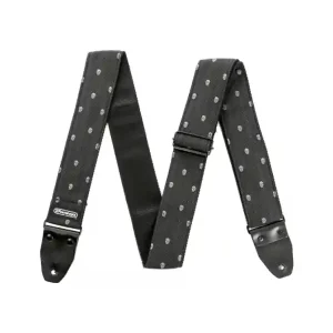 Authentique DUNLOP D6707 COURROIE GUITARE JACQUARD "GREY SKULL"