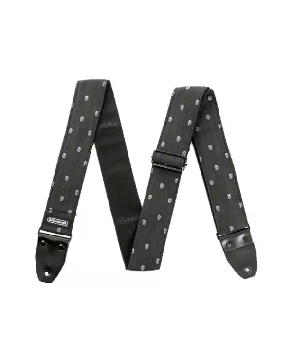 Authentique DUNLOP D6707 COURROIE GUITARE JACQUARD "GREY SKULL"