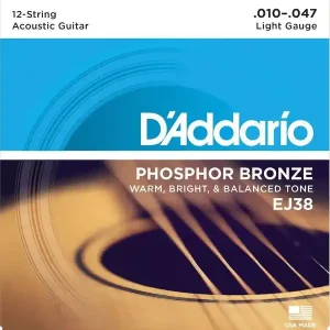 D‘ADDARIO EJ38 PHOSPHORE BRONZE JEU DE CORDES POUR 12 CORDES 10/47 Vente Directe
