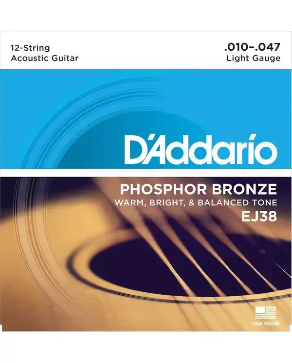 D‘ADDARIO EJ38 PHOSPHORE BRONZE JEU DE CORDES POUR 12 CORDES 10/47 Vente Directe