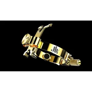JLV LIGATURE SAXOPHONE BARYTON/BASSE PLAQUEE OR 24k POUR BEC EBONITE Petit Prix