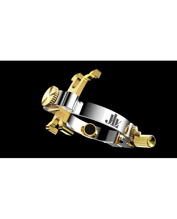 Dernière Chance JLV LIGATURE SAXOPHONE BARYTON/BASSE PLAQUEE PLATINE & OR 24k BEC EBO