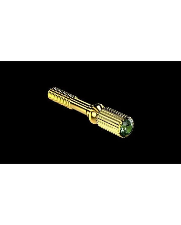 Nouveauté JLV VIS DE SERRAGE PLAQUEE OR STRASS EMERAUDE