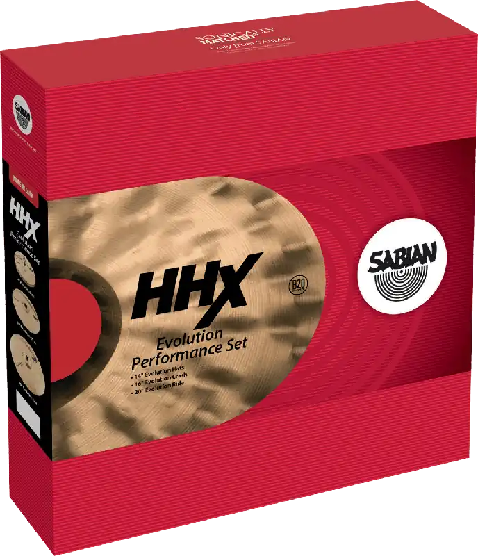 Sabian HHX Set harmonique Evolution 14‘‘ 16‘‘ 20‘‘ + 18‘‘ Expédition Rapide