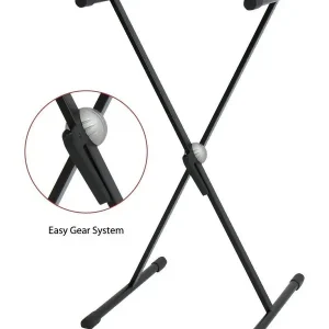 GEWA KS-40B EASY GEAR SYSTEM SUPPORT CLAVIER EN "X" NOIR Solde