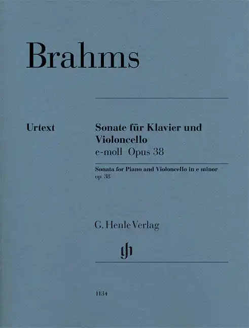 Affaire À Saisir G. Henle Verlag Violoncello Sonata e minor op. 38 - Brahms/Voss/Behr - Cello/Piano - Book