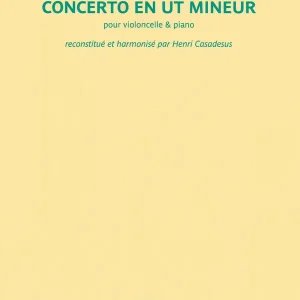 Nouveauté Editions Salabert Concerto en ut Mineur - Bach/Casadesus - Cello/Piano - Book