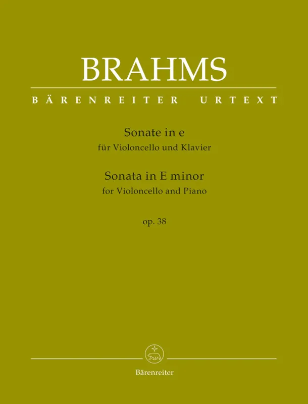 Baerenreiter Verlag Sonata in E minor op. 38 - Brahms/Costa/Wadsworth - Cello/Piano - Book Usine Directe
