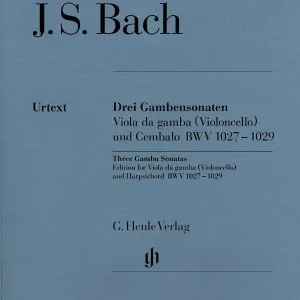 G. Henle Verlag Three Gamba Sonatas BWV 1027-1029 - Bach/Heinemann - Gamba or Cello/Piano - Book Commande En Gros