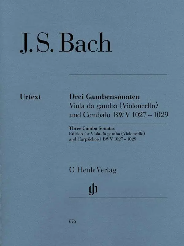 G. Henle Verlag Three Gamba Sonatas BWV 1027-1029 - Bach/Heinemann - Gamba or Cello/Piano - Book Commande En Gros