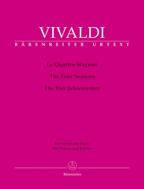 Seulement Aujourd'hui Baerenreiter Verlag The Four Seasons - Vivaldi/Hogwood - Violin/Piano - Book