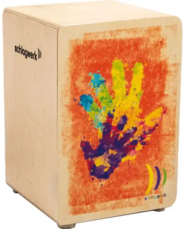 SCHLAGWERK CP402 "HIGH FIVE" CAJON ENFANT MOTIF MAINS COLORÉES Nouvelle Collection