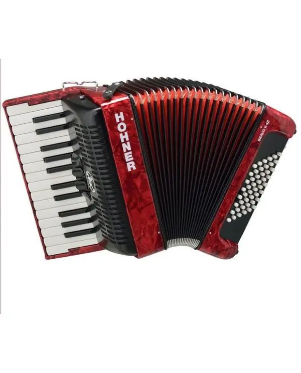 Prix Choc HOHNER BRAVO II 48 SILENT KEY ACCORDEON PIANO 48 BASSES ROUGE