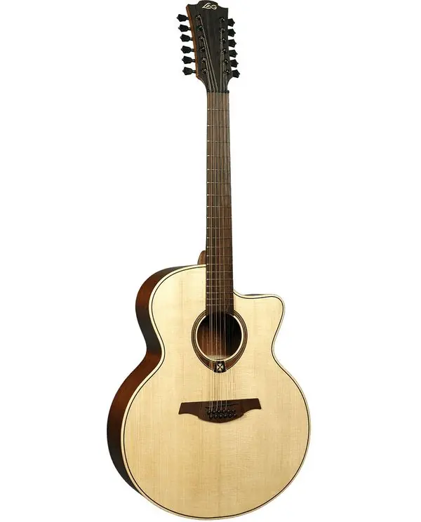 Solde LAG T177J12CE "TRAMONTANE" GUITARE ELECTRO 12 CORDES CUTAWAY NAT.