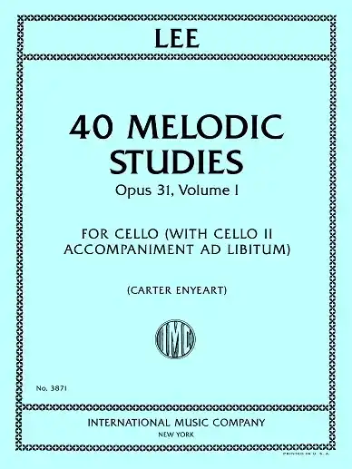 Prix Choc International Music Company 40 Melodic Studies, Opus 31, Volume I - Lee/Enyeart - Cello or Cello Duet - Book