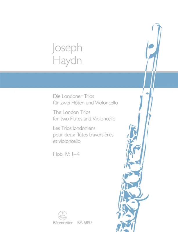 Dernière Chance Baerenreiter Verlag The London Trios Hob. IV 1-4 - Haydn/Balet - 2 Flute/Cello - Parts Set