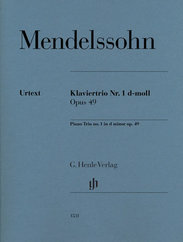 G. Henle Verlag Piano Trio No. 1 in D minor op. 49 - Mendelssohn/Herttrich - Piano Trio (Violin, Cello, Piano) - Score/Parts Remise