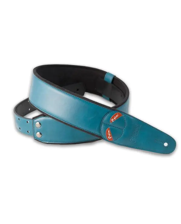 Haute Qualité RIGHTON STRAPS CHARM-TL COURROIE GUITARE CUIR VEGAN BLEU TURQUOISE