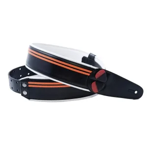 Livraison Express RIGHTON STRAPS RACE-HD COURROIE GUITARE CUIR VEGAN NOIR & ORANGE