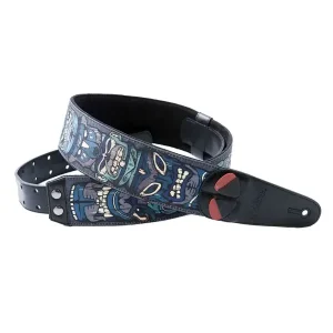 RIGHTON STRAPS TIKI-BL COURROIE GUITARE TISSU MOTIF TIKI BLEU Bon Plan