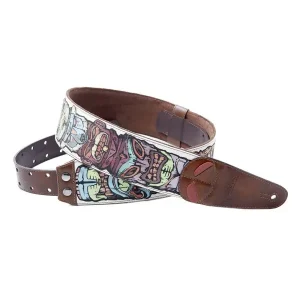 Offre Spéciale RIGHTON STRAPS TIKI-WH COURROIE GUITARE TISSU MOTIF TIKI BLANC