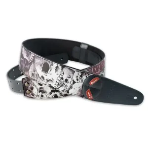 RIGHTON STRAPS DEATH-UN COURROIE GUITARE TISSU MOTIF DEATH TOUCH Produit De Marque