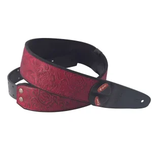 Offre Limitée RIGHTON STRAPS SANDOKAN-RD COURROIE GUITARE CUIR VEGAN ROUGE