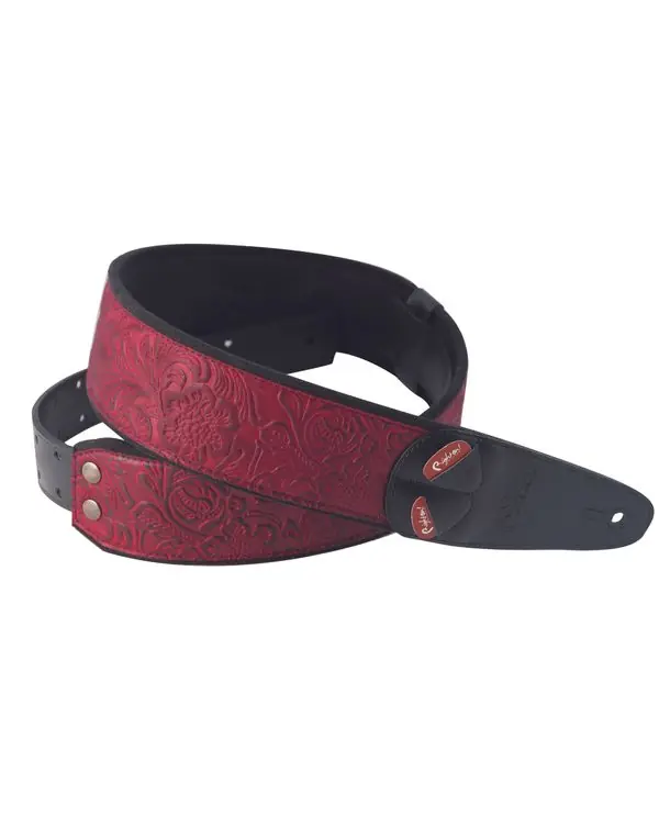 Offre Limitée RIGHTON STRAPS SANDOKAN-RD COURROIE GUITARE CUIR VEGAN ROUGE