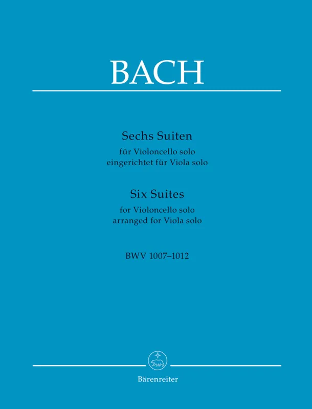 Baerenreiter Verlag Six Suites for Violoncello solo BWV 1007-1012 - Bach/Park - Solo Viola - Book Jusqu'à Épuisement Des Stocks