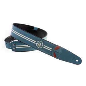 YAMAHA RIGRACETEA "RACE TEAL" COURROIE GUITARE CUIR VEGAN BLEU Nouvelle Collection