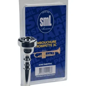 SML PARIS EMBTP3C EMBOUCHURE TROMPETTE 3C ARGENTÉE Populaire