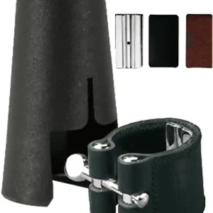 VANDOREN LC24P LIGATURE CUIR CLARINETTE BASSE + COUVRE BEC PLASTIQUE Authentique