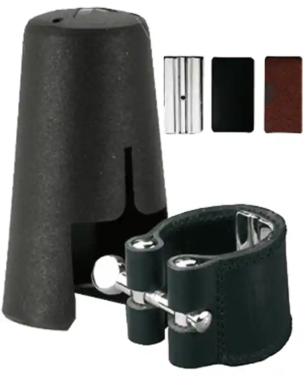 VANDOREN LC24P LIGATURE CUIR CLARINETTE BASSE + COUVRE BEC PLASTIQUE Authentique
