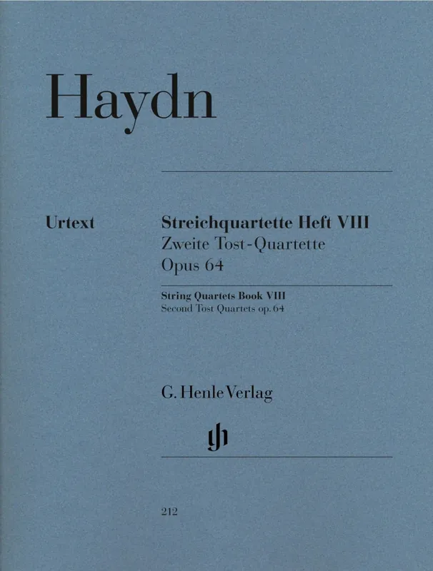 Dernière Chance G. Henle Verlag String Quartets, Volume VIII Op.64 (Second Tost Quartets) - Haydn /Kirkendale /Feder /Saslav - String Quartet - Parts Set