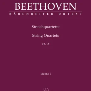 Marque Baerenreiter Verlag String Quartets op. 18 - Beethoven/Del Mar - 1 Violin/2 Violin/Viola/Cello - Parts Set